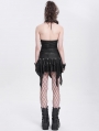 Black Gothic Punk Chain Buckle Strap Halter Tank Top for Women