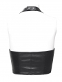 Black Gothic Punk Zip Buckled Sweetheart Halter Vest Top for Women