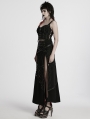Black Gothic Punk Decadent High Slit Detachable Skirt