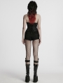 Black Gothic Punk Drawstring Tube Top for Women