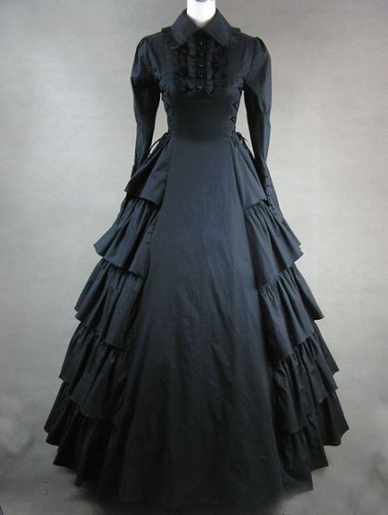 Black Classic Gothic Victorian Dress