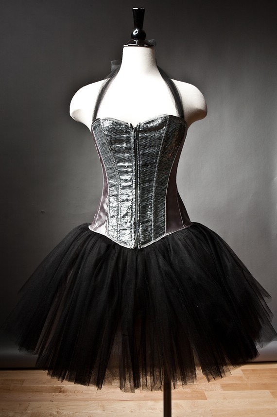 Halter Gothic Burlesque Corset Short Prom Party Dress