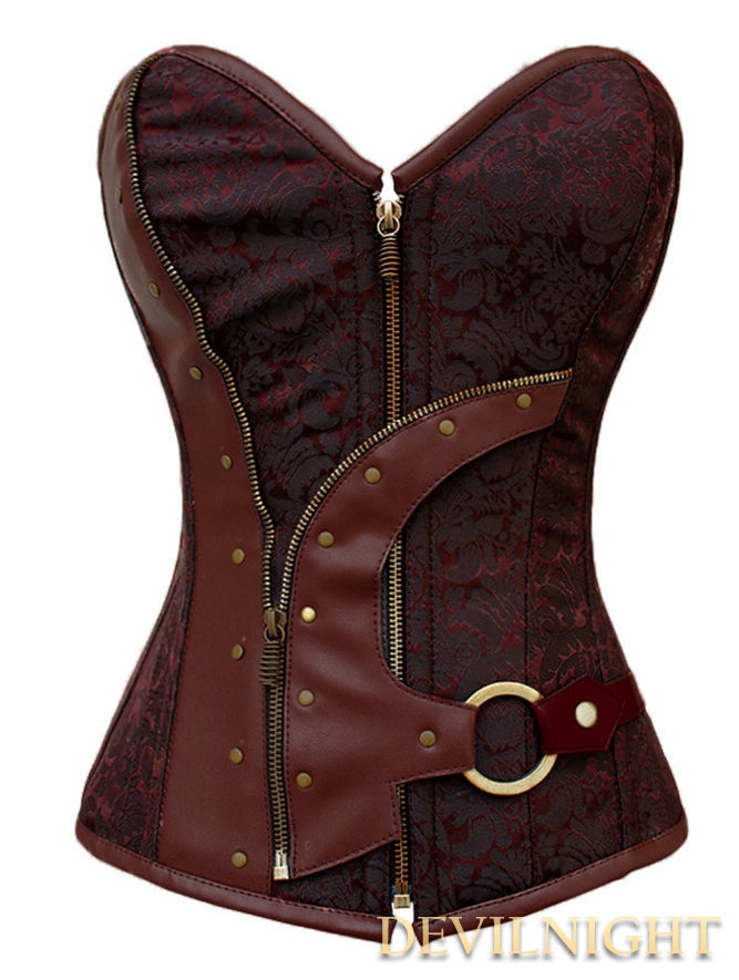 Brown Steampunk Overbust Corset