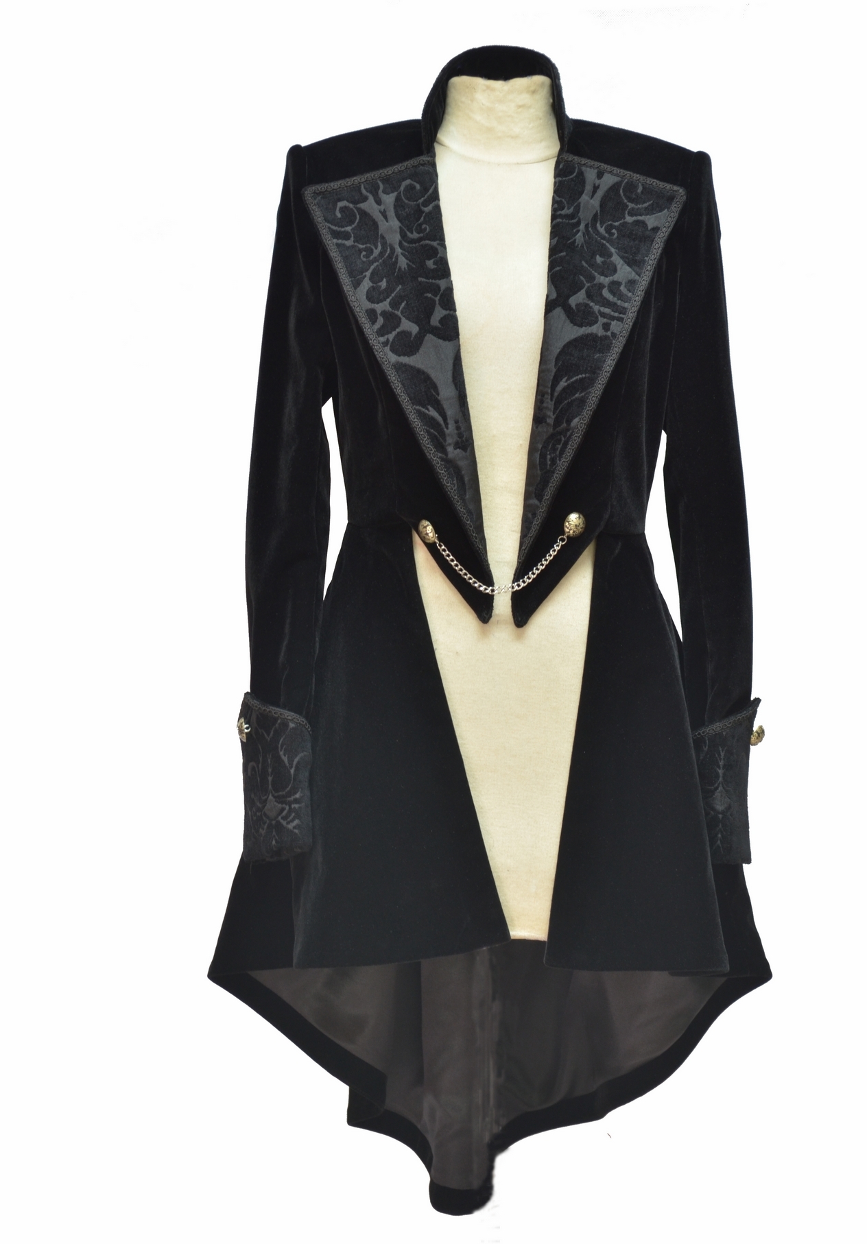 Black Long Sleeves Gothic Swallow Tail Outfit for Women