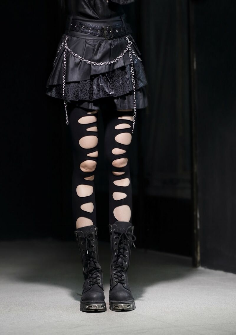 Black Gothic Punk Short Skirt 