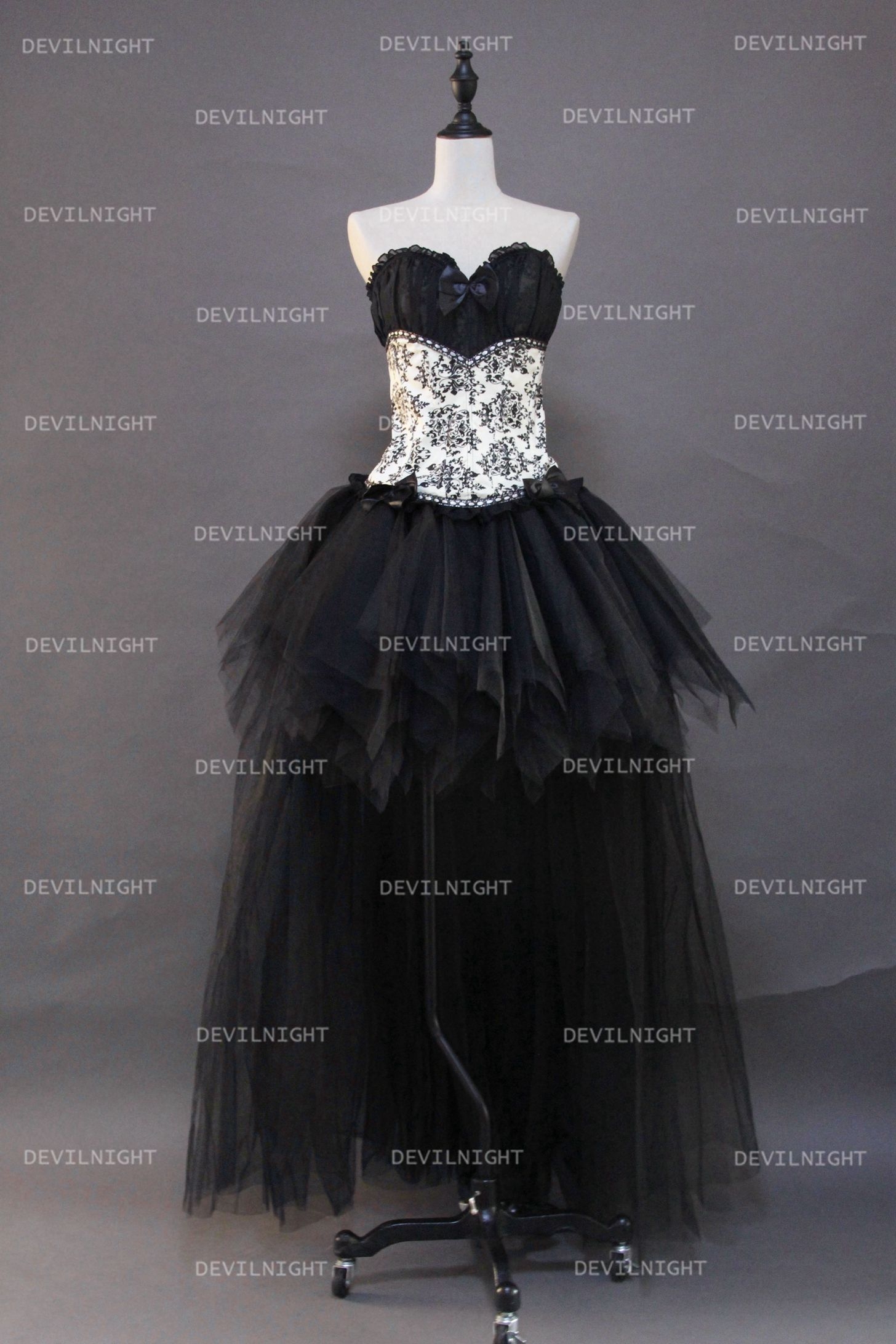 Fashion Gothic Corset High-Low Burlesque Prom Party Dress