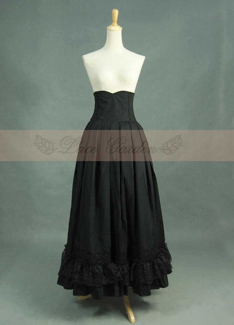 Black High Waist Gothic Skirt