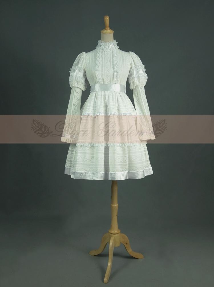 Vintage White Cotton Long Sleeves Classic Lolita Dress