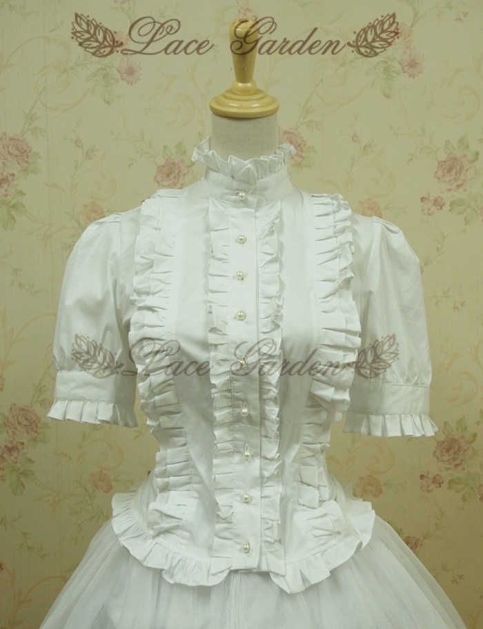 White Short Sleeves Lolita Blouse