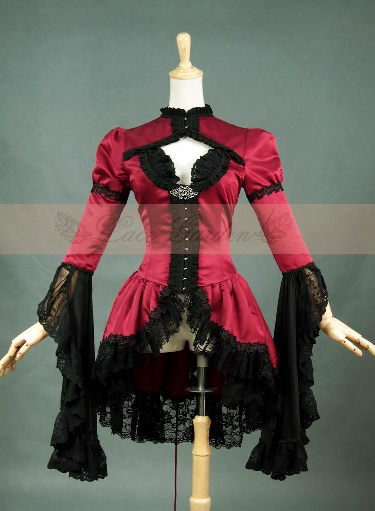 Satin and Lace Long Sleeves Gothic Blouse