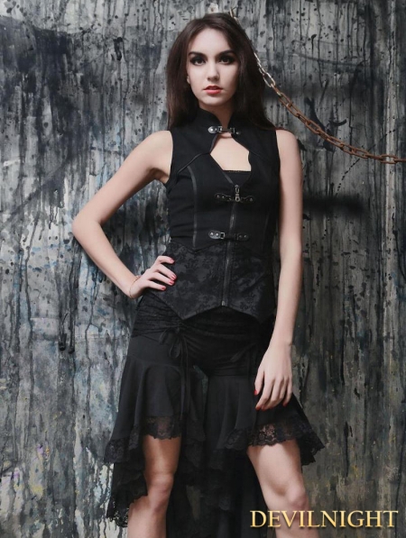 Black Sexy Gothic Vest for Women - Devilnight.co.uk