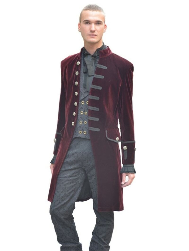 Wine Red Alternative Gothic Coat for Men