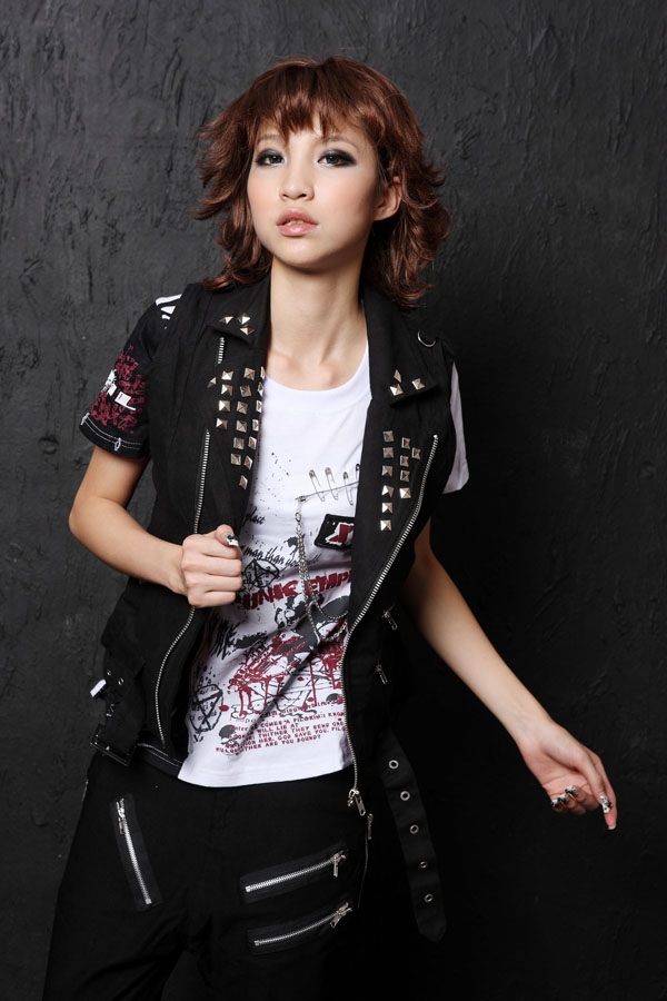 Black Rivet Punk Vest for Women