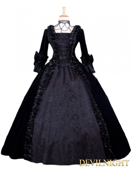Black Velvet Gothic Victorian Ball Gowns - Devilnight.co.uk