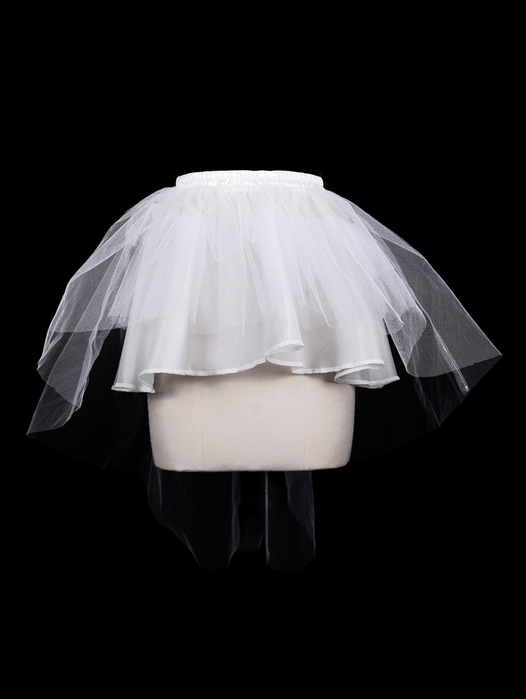 Devil Fashion White Tulle Short Gothic Skirt