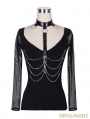 Devil Fashion Black Gothic Punk Sexy Shirt for Women