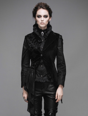 Black Swallow Tail Gothic Waistcoat for Women