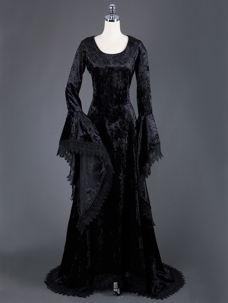 Black Gothic Vampire Medieval Dress