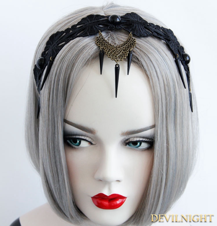 Black Punk Vintage Lace Halloween Party Headdress