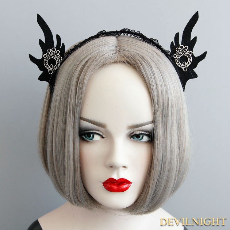 Black Halloween Elf Ear Party Headress