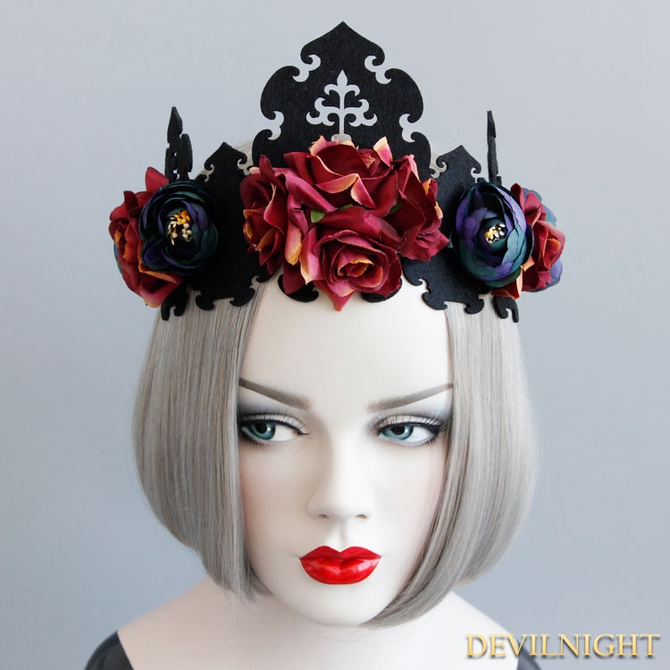 Black Gothic Wedding Crown Party Headdress