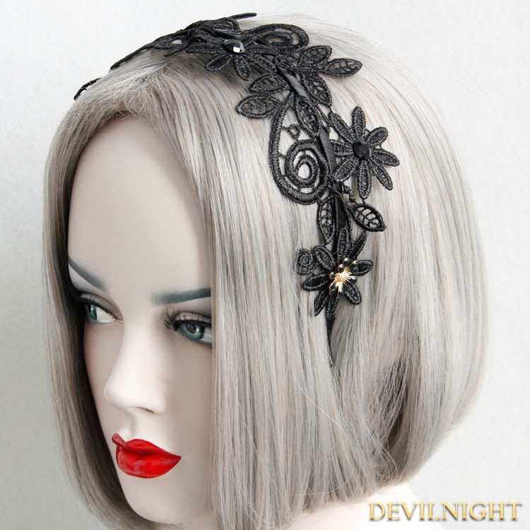 Black Gothic Lace Elegant Headdress