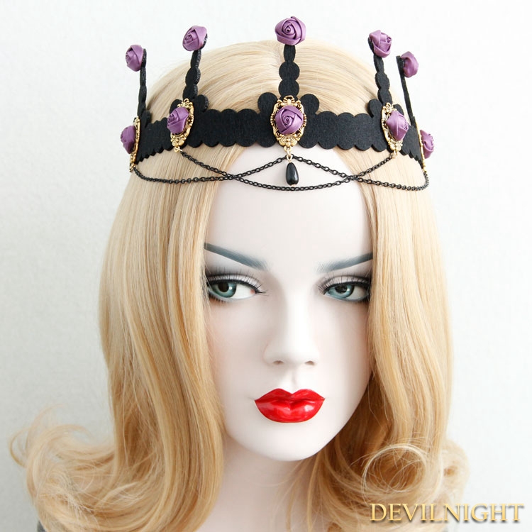 Black Gothic Rose Palace Crown Headdress