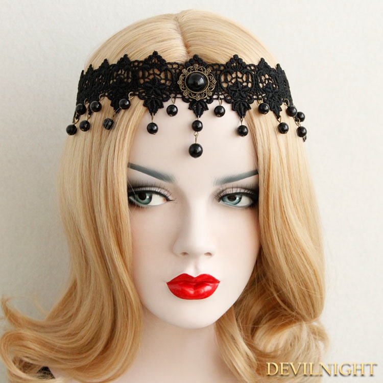 Black Gothic Vintage Elegant Lace Headdress