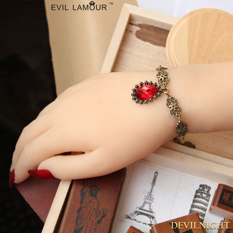 Bronze and Red Vintage Ruby Bracelet