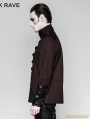 Red Gothic Loop Military Uniform Long Sleeve Shirt for Men