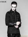 Black Gothic Loop Military Uniform Long Sleeve Shirt for Men