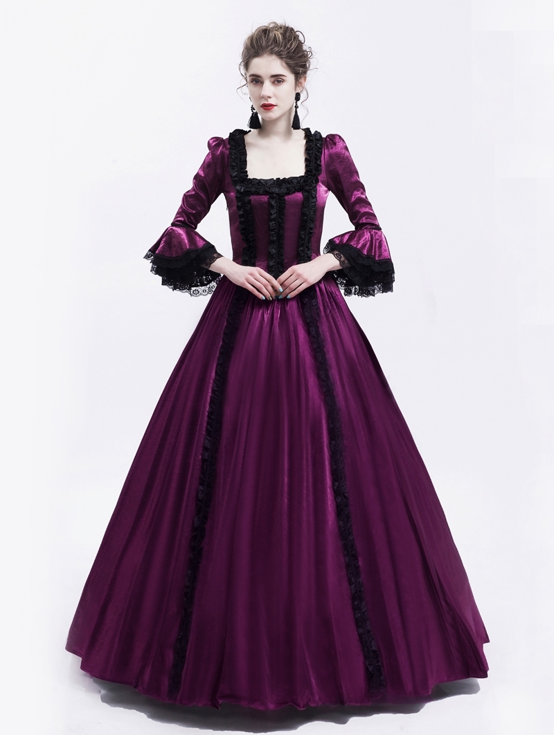 Purple Renaissance Marie Antoinett Theatrical Victorian Costume Dress