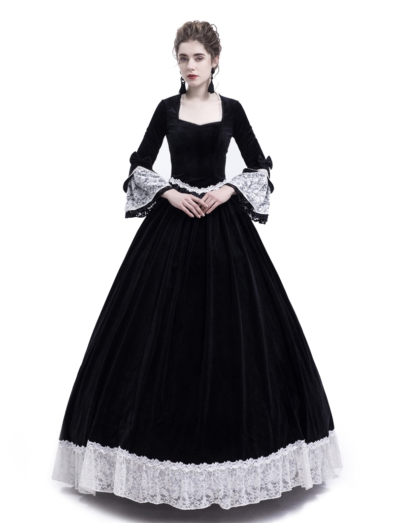 Black Velvet Civil War Queen Theatrical Victorian Costume Dress