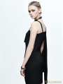 Black Gothic Elegant One-Shoulder Dress