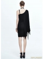 Black Gothic Elegant One-Shoulder Dress