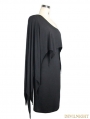 Black Gothic Elegant One-Shoulder Dress