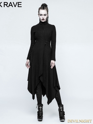 Black Gothic Witch Asymmetry Jacket for Women