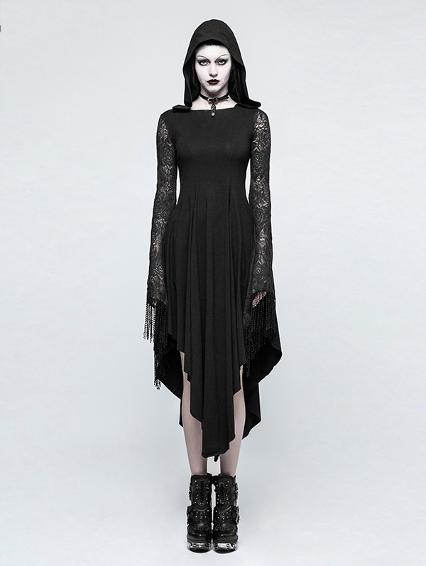 Black Gothic Dress with Back Spider Net