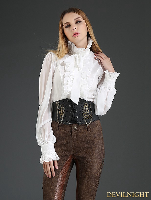 White Palace Style Chiffon Blouse for Women