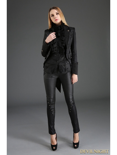 Black Gothic Dovetail Jacket for Women - Devilnight.co.uk