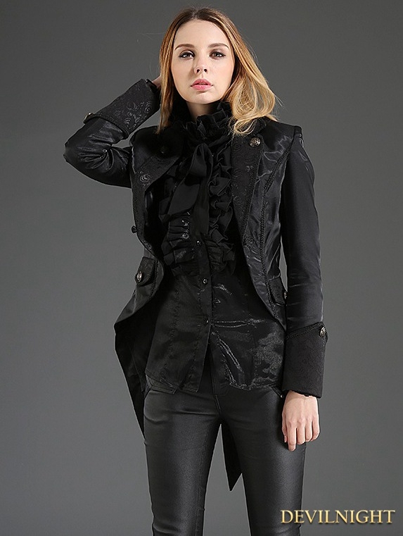 Black Gothic Dovetail Jacket for Women