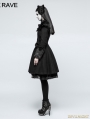 Black Gothic Lolita Fur Worsted Coat for Women