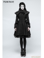 Black Gothic Lolita Fur Worsted Coat for Women