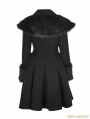 Black Gothic Lolita Fur Worsted Coat for Women