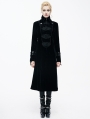 Black Velvet Chinese Knot Gothic Vintage Long Jacket for Women