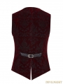Red Gothic Printing Vintage Pattern Vest for Men 