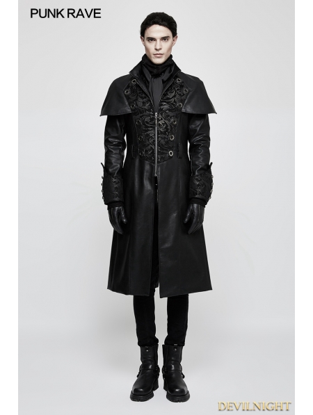 Black Gothic Vintage Style Cape Coat for Men - Devilnight.co.uk