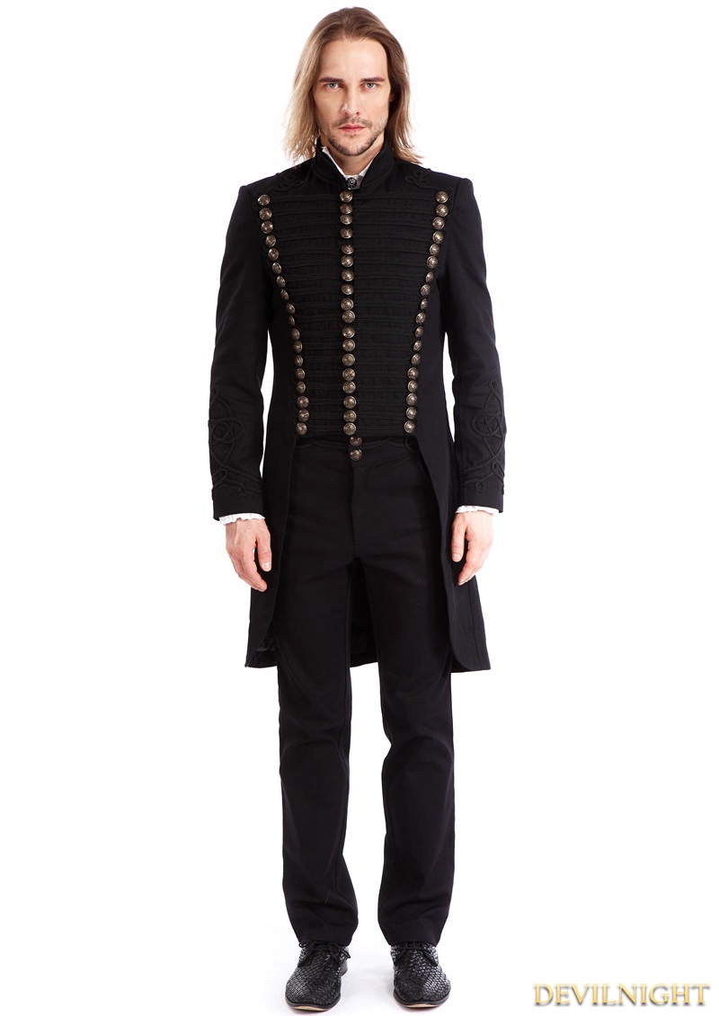 Black Gothic Vintage Swallow Tail Coat for Men