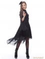 Black Gothic Elegant Lace High-Low Dress