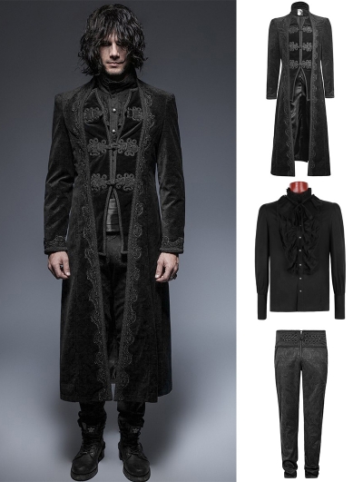 Black Gorgeous Vintage Style Gothic Suit for Men - Devilnight.co.uk
